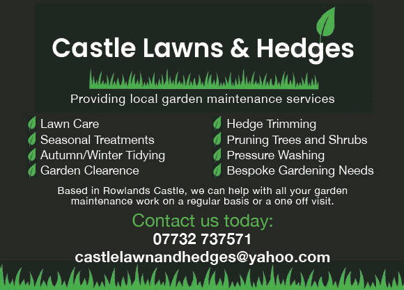 Castle Lawns and Hedges advertisement 2025