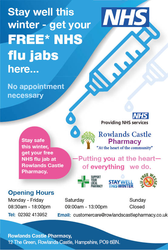 Rowlands Castle Pharmacy advertisement 2025