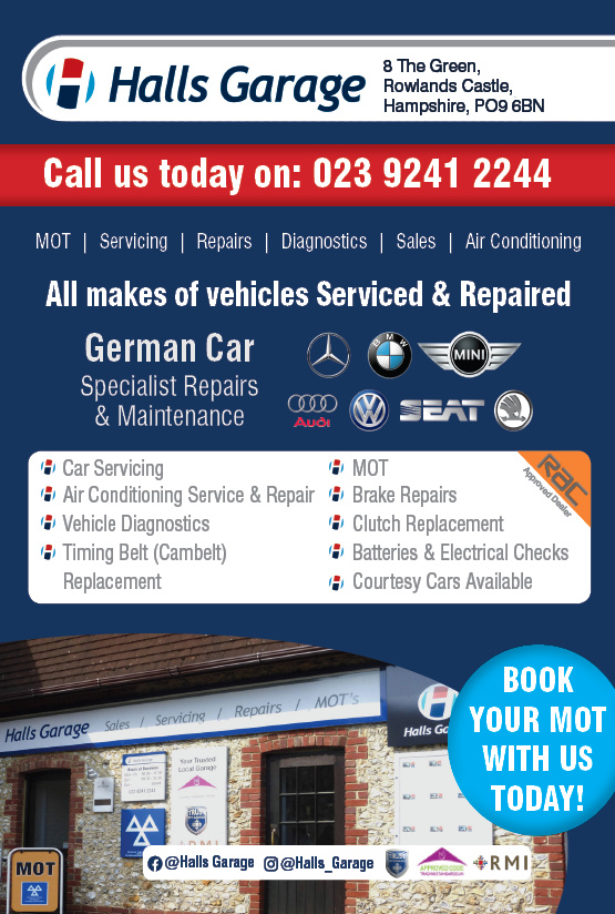 Halls Garage advertisement 2026